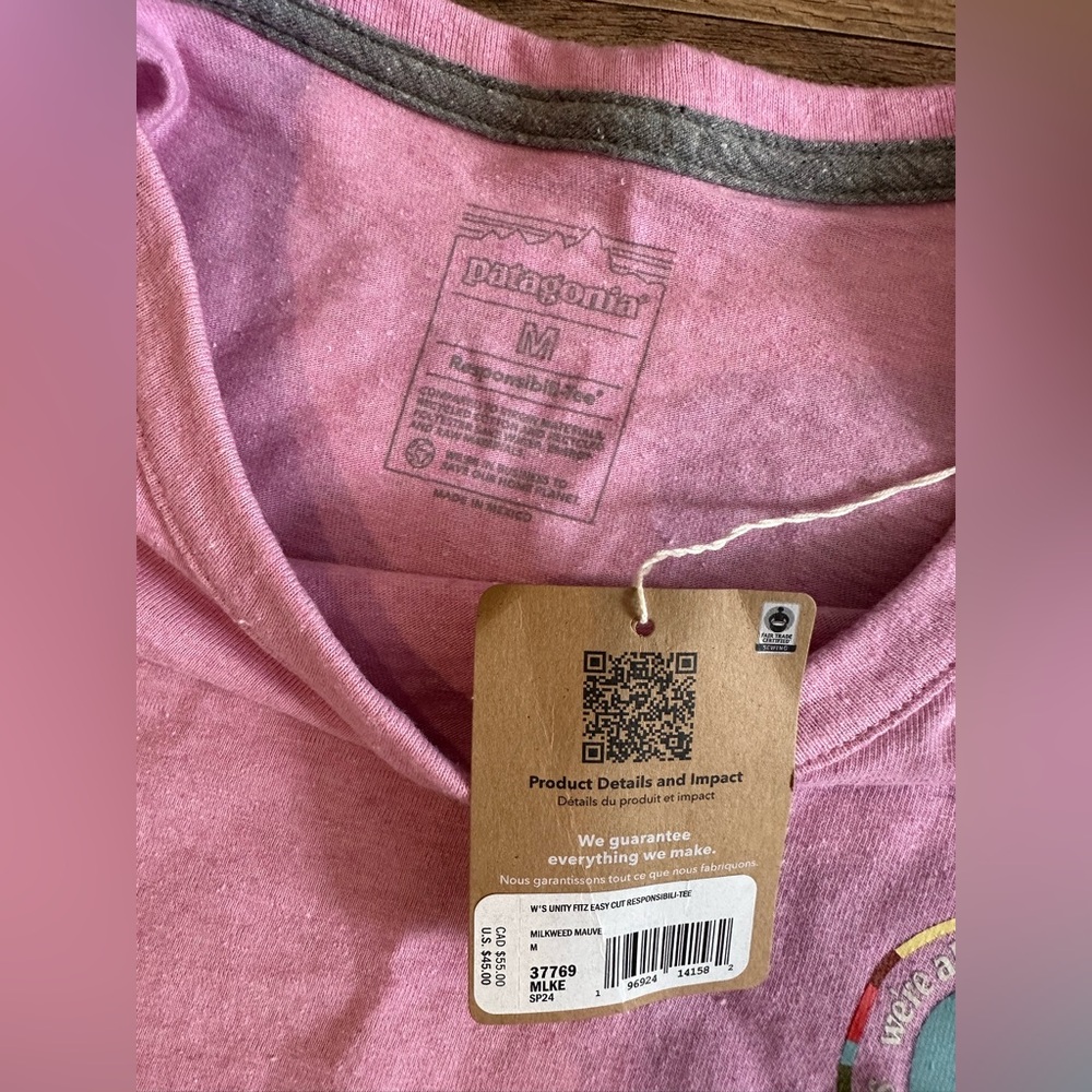 Patagonia United Fitz easy cut Pink T-Shirt - Picture 5 of 5